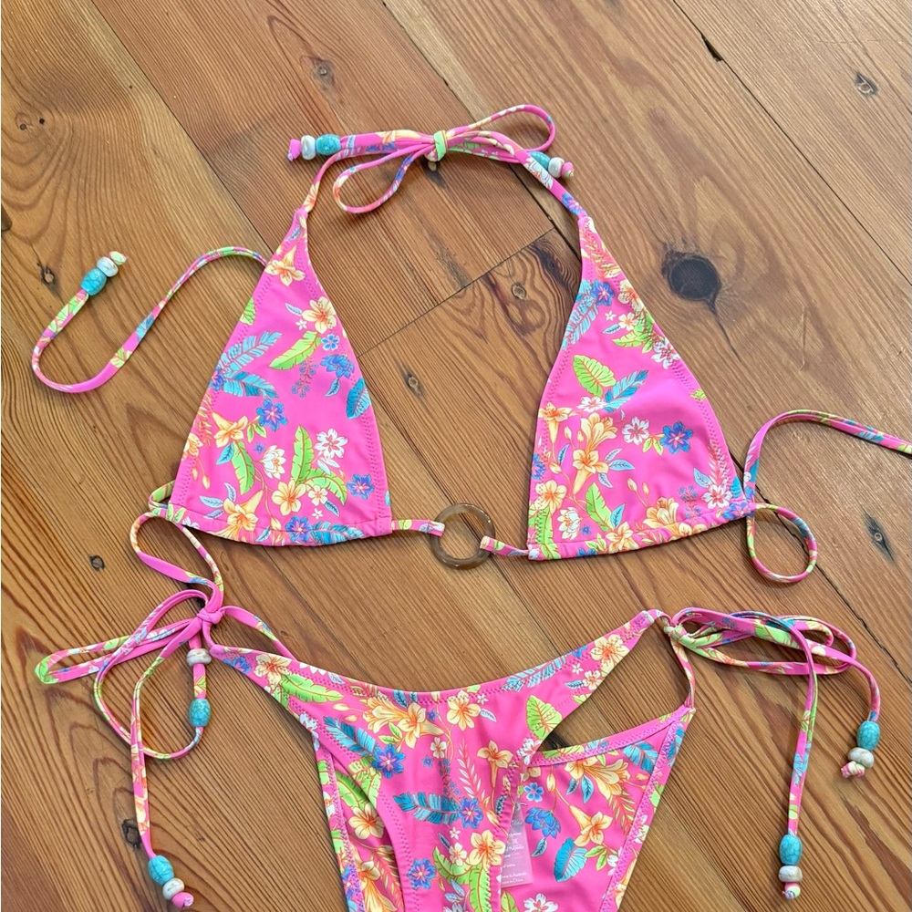 KULANI KINIS Viva Vacation Floral Tie-Side Bikini Set